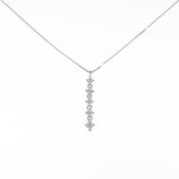 K18WG フラワー ダイヤモンドネックレス