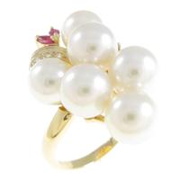 K18YG アコヤパールリング