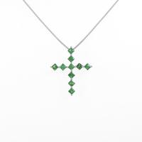 K18WG クロス グリーンガーネットネックレス