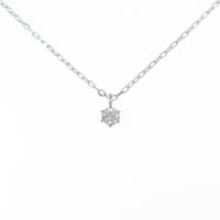 K18WG ソリティア ダイヤモンドネックレス