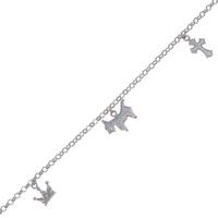 K18WG ドッグ×クロス×クラウン ダイヤモンドブレスレット