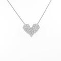 K18WG ハート パヴェ ダイヤモンドネックレス