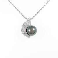 K18WG／750WG クロチョウパールネックレス