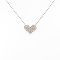 K18PG ハート ダイヤモンドネックレス