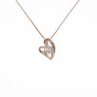 K18PG ハート ダイヤモンドネックレス