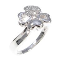 K18WG クローバー ダイヤモンドリング