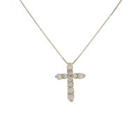 K18YG クロス ダイヤモンドネックレス