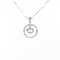 K18WG／750WG ハート ダイヤモンドネックレス