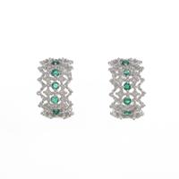 K18WG エメラルドピアス