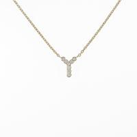 K18YG イニシャルY ダイヤモンドネックレス