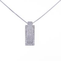 K18WG パヴェ ダイヤモンドネックレス