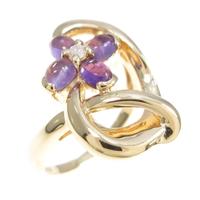 K18YG フラワー アメジストリング