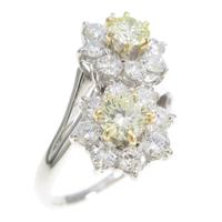 PT／K18YG フラワー ダイヤモンドリング