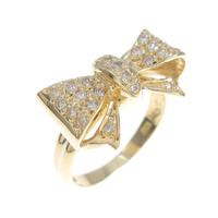 K18YG リボン ダイヤモンドリング