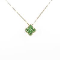 K18YG フラワー グリーンガーネットネックレス