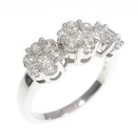 K18WG フラワー ダイヤモンドリング