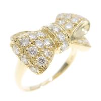 K18YG リボン ダイヤモンドリング