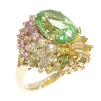 18KYG ペリドットリング