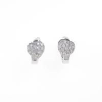 K18WG ハート パヴェ ダイヤモンドイヤリング