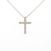 K18YG クロス ダイヤモンドネックレス