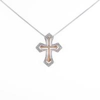 K18WG／K18PG／750WG 2WAY クロス ダイヤモンドネックレス