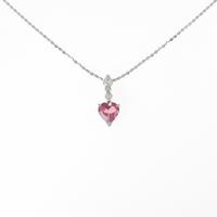 K14WG ハート トルマリンネックレス