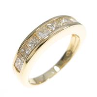 K18YG ハーフエタニティ ダイヤモンドリング