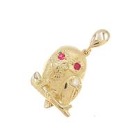 K18YG フクロウ ルビーペンダント