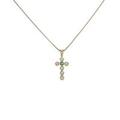 18KYG／K18YG クロス エメラルドネックレス