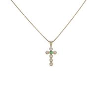 18KYG／K18YG クロス エメラルドネックレス