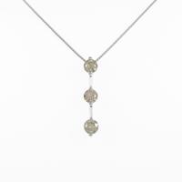 K18WG スリーストーン ダイヤモンドネックレス