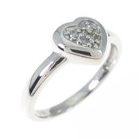 K18WG ハート ダイヤモンドリング