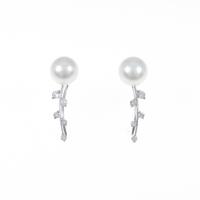 K18WG アコヤパールピアス