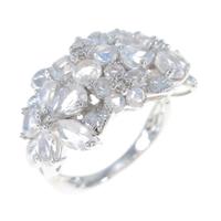 K18WG フラワー ラブラドライトリング