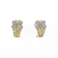 K18YG／PT チョウチョウ ダイヤモンドピアス