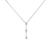 K18WG スリーストーン ダイヤモンドネックレス