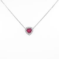 【リメイク】PT ハート ルビーネックレス