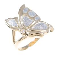 K18YG／PT バタフライ ダイヤモンドリング