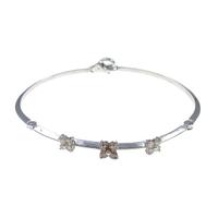 K18WG フラワー ダイヤモンドブレスレット