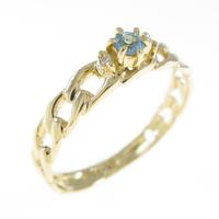 K18YG ブルートパーズリング