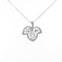 K18WG リーフ ダイヤモンドネックレス