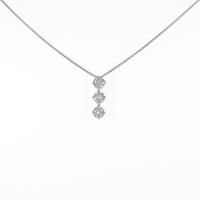 K14WG スリーストーン ダイヤモンドネックレス