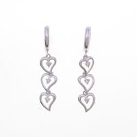 K18WG ハート ダイヤモンドピアス