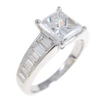 K18WG ダイヤモンドリング 1．202ct・E・SI2・プリンセスカット
