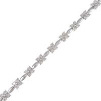 K18WG フラワー ダイヤモンドブレスレット