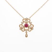 K18PG ルビーネックレス