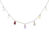 K18PG カラーストーンネックレス