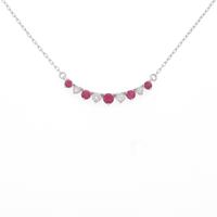 K18WG ルビーネックレス