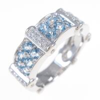 14KWG ブルートパーズリング