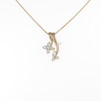 K18PG 2WAY フラワー ダイヤモンドネックレス